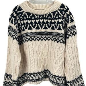 H&M Black and Cream Patterned Sweater